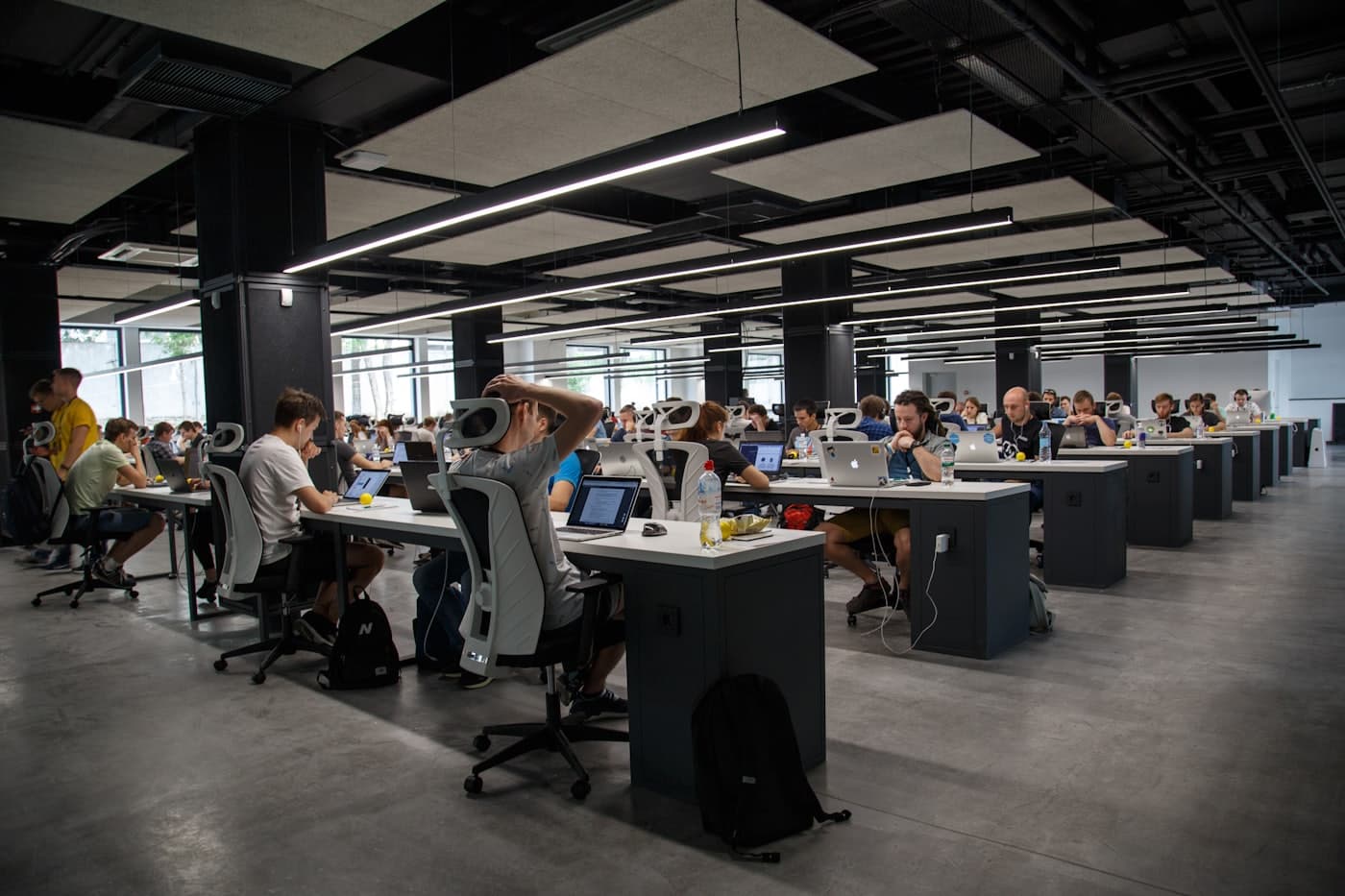 Open plan office floor